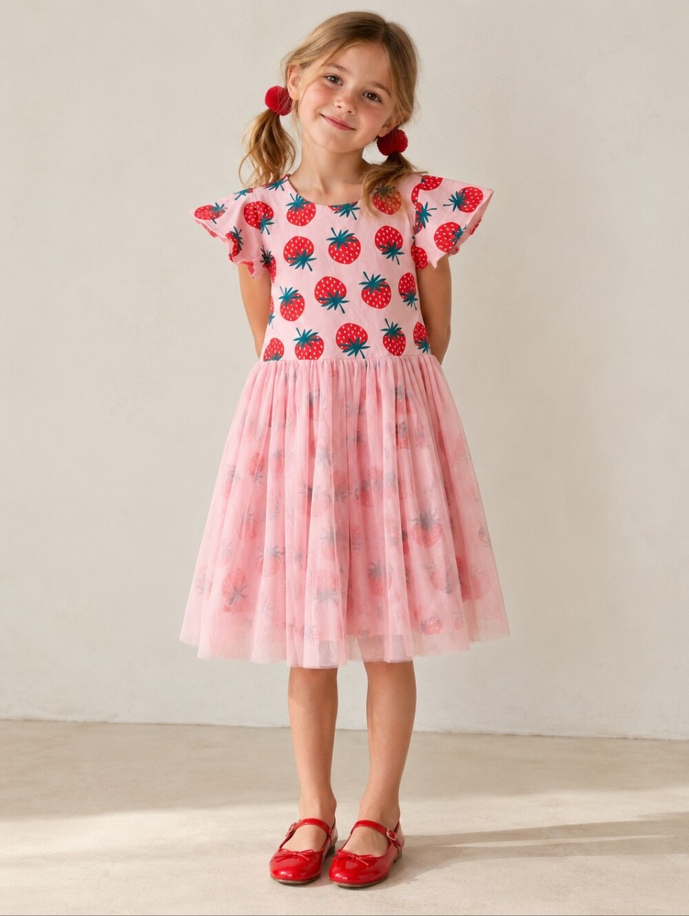 HANNA ANDERSSON Strawberry Print Tulle Dress